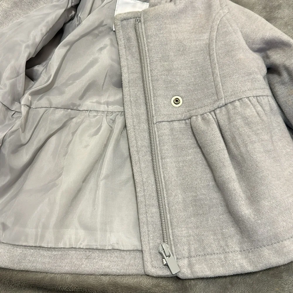 Gray Old Navy hooded Pea Coat Size 6m-12m